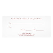 Waterverf Signature Script Spa Cadeaucertificaat Reclamekaart (Achterkant)