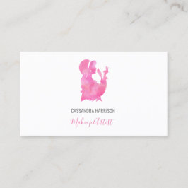 Waterverf silhouet roze make-up artiest elegant visitekaartje