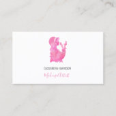 Waterverf silhouet roze make-up artiest elegant visitekaartje (Voorkant)