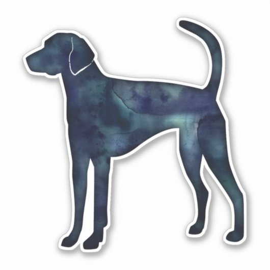 Waterverf Silhouette (Amerikaanse tongzwarte) Sticker (Voorkant)