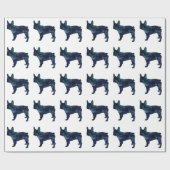 Waterverf Silhouette (Bulldog Black) Cadeaupapier (Vlak)