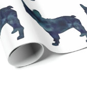 Waterverf Silhouette (Bulldog Black) Cadeaupapier (Rol Hoek)