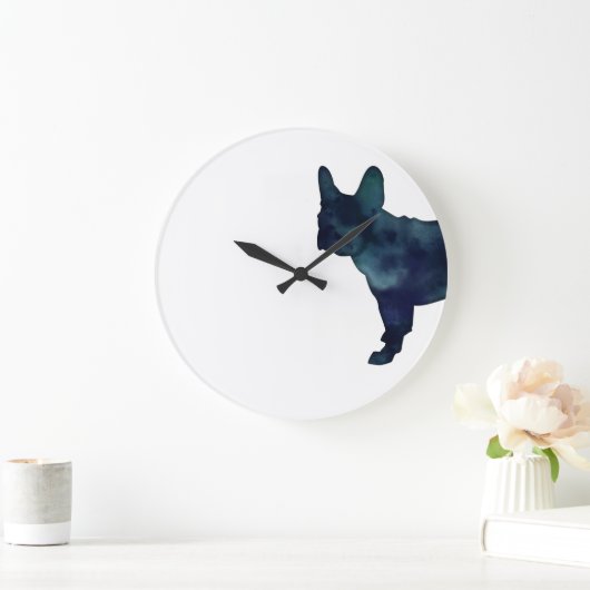 Waterverf Silhouette (Bulldog Black) Grote Klok (Huis)