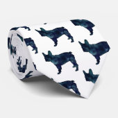 Waterverf Silhouette (Bulldog Black) Stropdas (Opgerold)