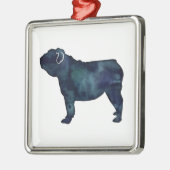 Waterverf Silhouette Hondenras Metalen Ornament (Links)