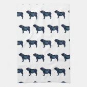 Waterverf Silhouette Hondenras Theedoek (Verticaal)