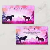 Waterverf Silhouette Horses in het veld Visitekaartje (Voorkant / Achterkant)