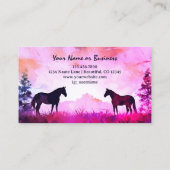 Waterverf Silhouette Horses in het veld Visitekaartje (Achterkant)