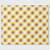 Waterverf Silhouette Sunflower Patroon Cadeaupapier (Vlak)