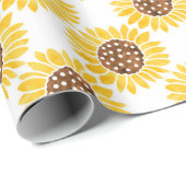 Waterverf Silhouette Sunflower Patroon Cadeaupapier (Rol Hoek)