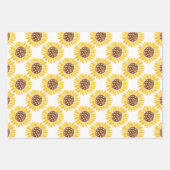 Waterverf Silhouette Sunflower Patroon Inpakpapier Vel (Voorkant 3)