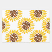 Waterverf Silhouette Sunflower Patroon Inpakpapier Vel (Voorkant)