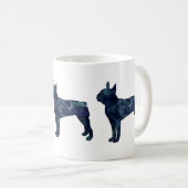 Waterverf Silhouette van Boston Terrier Black Koffiemok (Voorkant rechts)