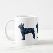 Waterverf Silhouette van Boston Terrier Black Koffiemok (Links)