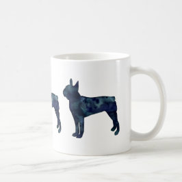 Waterverf Silhouette van Boston Terrier Black Koffiemok