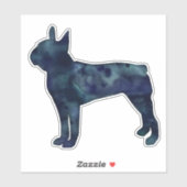 Waterverf Silhouette van Boston Terrier Black Sticker (Vel)