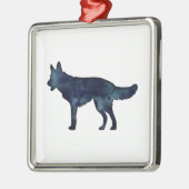 Waterverf Silhouette van Shepherd Black Metalen Ornament (Links)