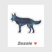 Waterverf Silhouette van Shepherd Black Sticker (Vel)