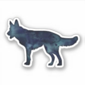 Waterverf Silhouette van Shepherd Black Sticker (Voorkant)