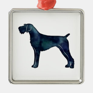 Waterverf Silhouette van Wirehaire Pointer Metalen Ornament