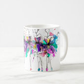 Waterverf silhouettes van ballerinas. Heldernevel Koffiemok (Voorkant rechts)