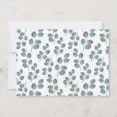 Waterverf Silver Dollar Eucalyptus Leaves Patroon Bedankkaart (Achterkant)