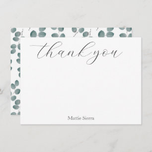 Waterverf Silver Dollar Eucalyptus Leaves Patroon Bedankkaart