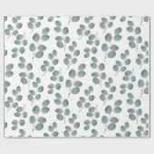 Waterverf Silver Dollar Eucalyptus Leaves Patroon Cadeaupapier (Vlak)