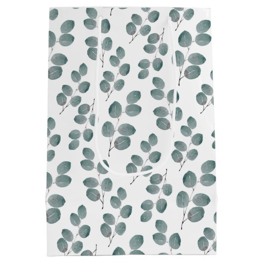 Waterverf Silver Dollar Eucalyptus Leaves Patroon Medium Cadeauzakje (Achterkant)