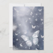 Waterverf Silver Glitter Butterfly 1e verjaardag Kaart (Achterkant)