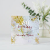 Waterverf Silver & Gold Leaves Verjaardag Kaart (Staand voorkant)