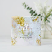 Waterverf Silver & Gold Leaves Verrassingsverjaard Kaart (Staand voorkant)