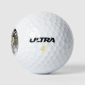 Waterverf Silver Golden White Roses Flowers Golfballen (Logo)
