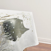 Waterverf Silver Golden White Roses Flowers Tafelkleed (Voorbeeld)