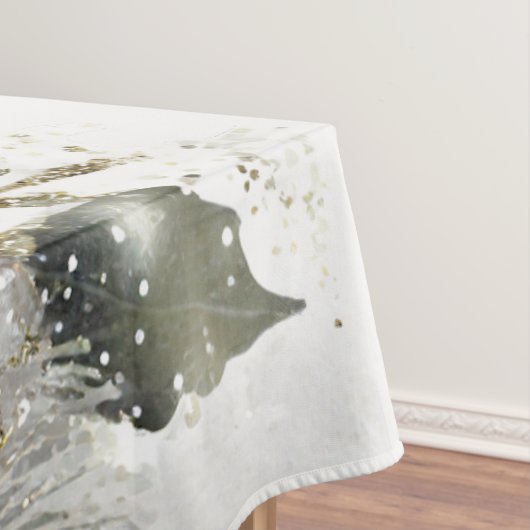 Waterverf Silver Golden White Roses Flowers Tafelkleed (Voorbeeld)