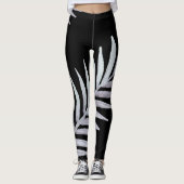 waterverf Silver Leaves Leggings (Voorkant)