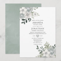 Waterverf Silver Sage Floral Wedding
