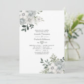 Waterverf Silver Sage Rehearsal Dinner Kaart (Staand voorkant)