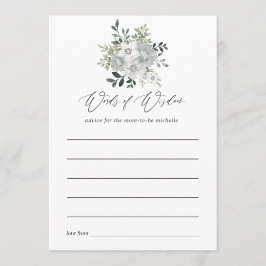 Waterverf Silver Sage Vrijgezellenfeest Advieskaart (Voorkant)