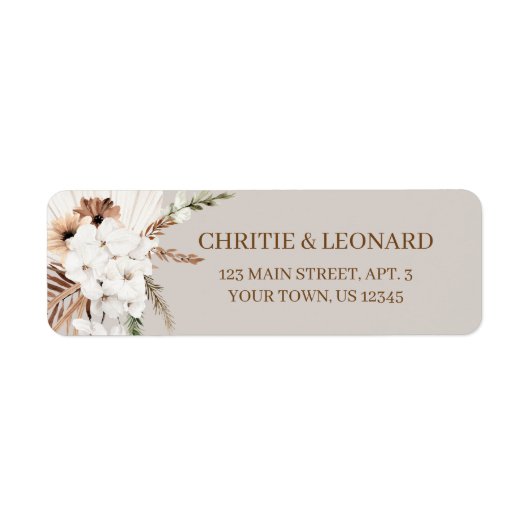 Waterverf Simple Elegant Boho return Address Labs Etiket (Voorkant)