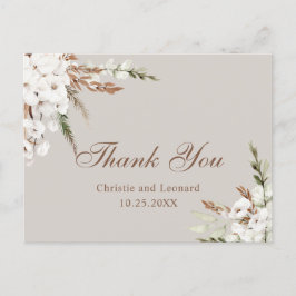 Waterverf Simple Elegant Boho Wedding Bedankt Briefkaart