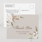 Waterverf Simple Elegant Boho Wedding Bedankt Briefkaart (Voorkant / Achterkant)