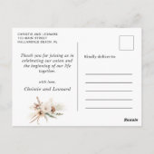 Waterverf Simple Elegant Boho Wedding Bedankt Briefkaart (Achterkant)