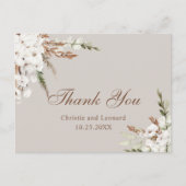 Waterverf Simple Elegant Boho Wedding Bedankt Briefkaart (Voorkant)