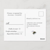 Waterverf Simple Elegant Boho Wedding RSVP Briefkaart (Achterkant)