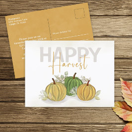 Waterverf Simple Pumpkin Gourd Happy Harvest Briefkaart