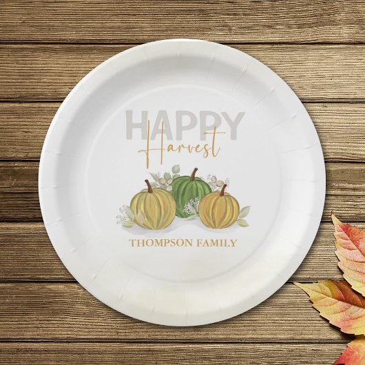 Waterverf Simple Pumpkin Gourd Happy Harvest Papieren Bordje