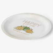 Waterverf Simple Pumpkin Gourd Happy Harvest Papieren Bordje (Gekanteld)