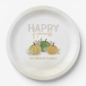 Waterverf Simple Pumpkin Gourd Happy Harvest Papieren Bordje (Voorkant)