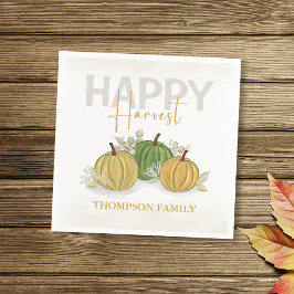 Waterverf Simple Pumpkin Gourd Happy Harvest Servet